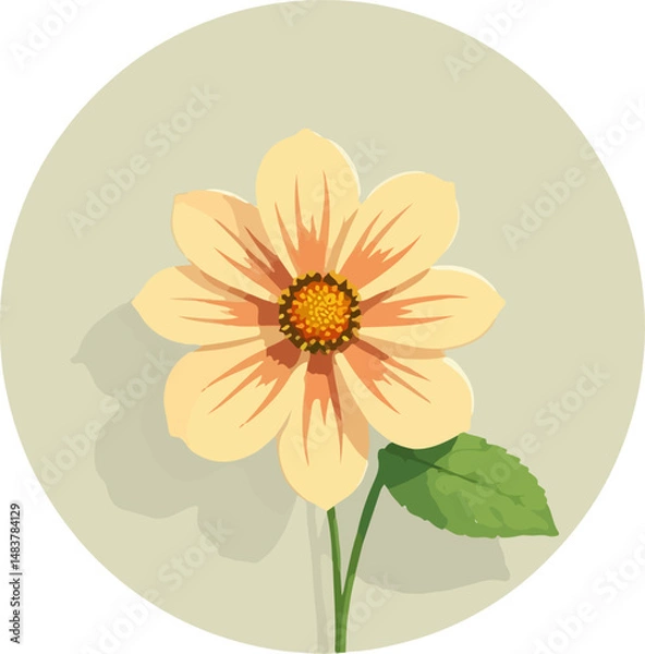 Obraz Flower realistic vector illustration.