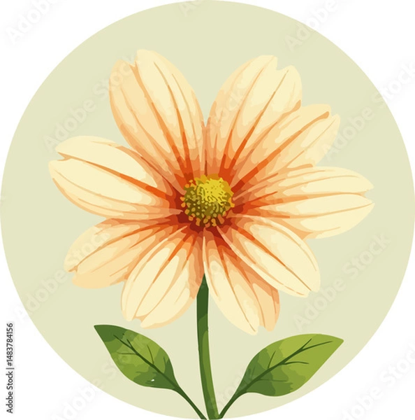 Obraz Flower realistic vector illustration.