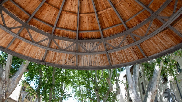 Fototapeta Toiture bois, métal.