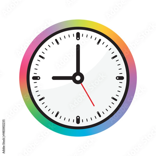 Obraz colorful clock concept. round analog clock interface