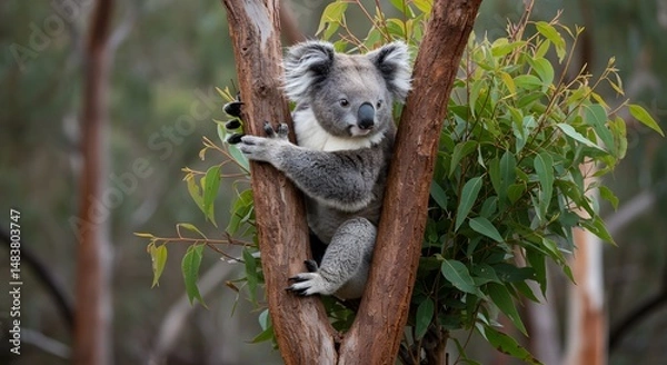 Obraz Koala Bear Resting Comfortably in a Tree