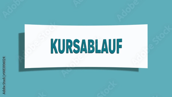 Fototapeta Kursablauf (Course outline) - A card isolated on light green background.