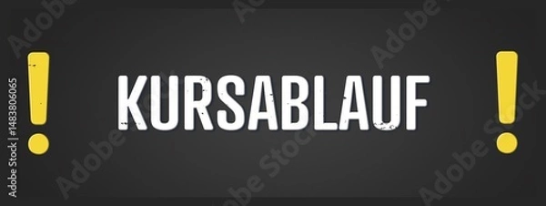 Fototapeta Kursablauf (Course outline) - A blackboard illustration with white text.