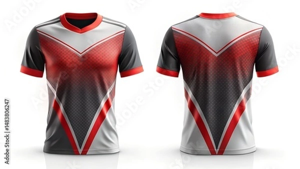 Obraz sublimation jersey front and back mockup for vibrant designs