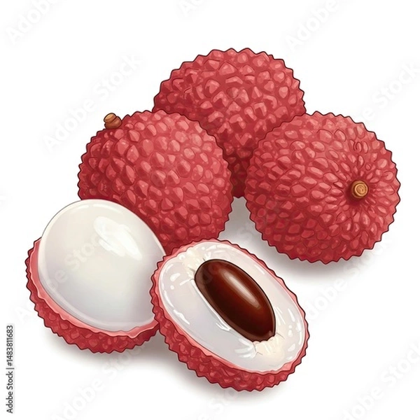 Fototapeta lychee isolated on white background