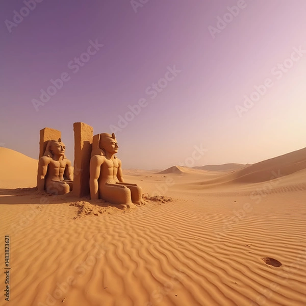 Fototapeta An enchanted forest where the trees are made of glass and their branches glow with bioluminescence, casting vibrant hues of blue and green across a mist-covered path 
