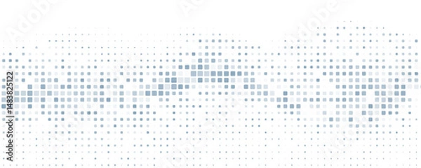 Fototapeta Abstract curved dotted line by squares with halftone effect. Vector graphic pattern