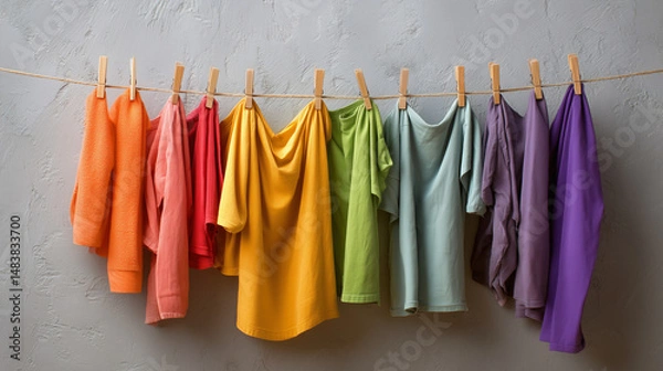 Obraz colorful t shirts