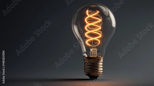 Obraz light bulb on black background