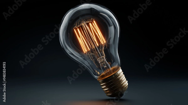 Obraz light bulb on black background