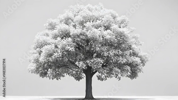 Obraz Majestic Monochrome Tree in Serene Landscape