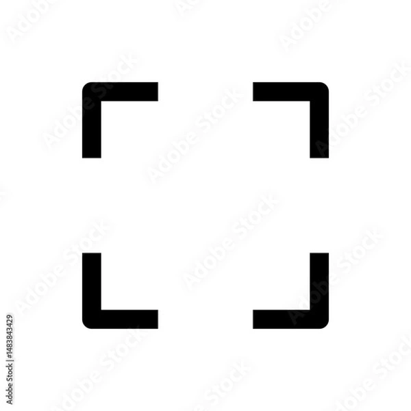 Obraz Illustration of a focus target icon made of four corner brackets pointing inward on a white background