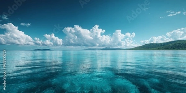 Obraz The Whitsundays with its tranquil and pristine waters boasts a magnificent outer barrier reef known as the Great Barrier Reef surrounded by the crystal clear Coral Sea The sky above is a