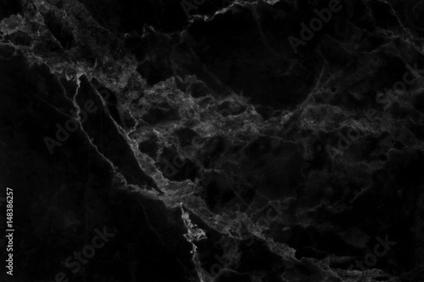 Fototapeta Black marble natural pattern for background, abstract natural marble black and white for design.