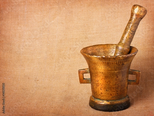 Obraz Old bronze mortar