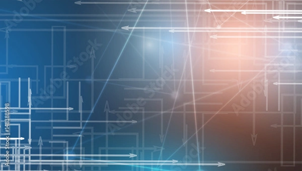 Fototapeta Abstract technology particle. Virtual molecule background. Computer generated for business solution and presentation