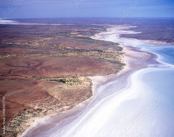 Obraz Aerial view of Lake Torrens, a salt lake in the remote north of South Australia.