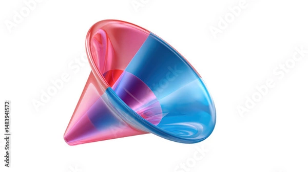 Fototapeta Abstract Geometrical Sculpture: An eye-catching 3D render of an abstract geometrical sculpture, its forms and colors harmonizing to create a dynamic and vibrant visual experience. 