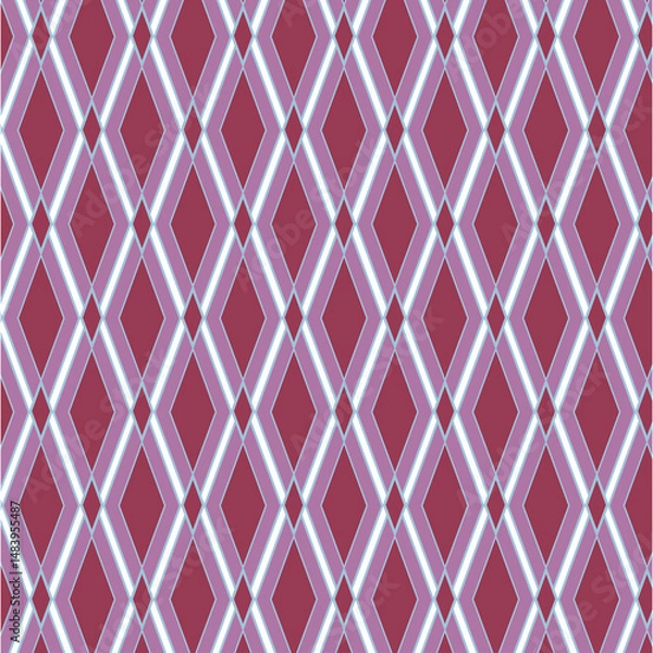 Fototapeta A repeating shapes pattern featuring a three-color gradient can be used for backgrounds, wallpapers, decorations, and more.