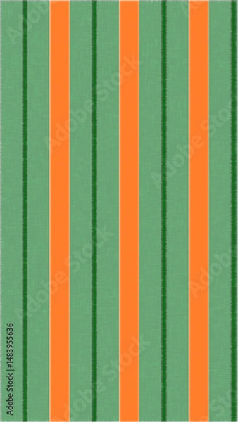 Fototapeta Vertical line art featuring a combination of various shades of green and a hint of orange is commonly utilized for backgrounds, wallpapers, sculptures, and various other applications.