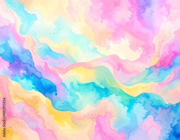 Fototapeta パステルカラーのサイケデリックな背景
