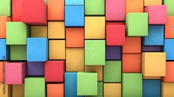 Fototapeta Colorful Cubes Abstract Background Texture Pattern Design