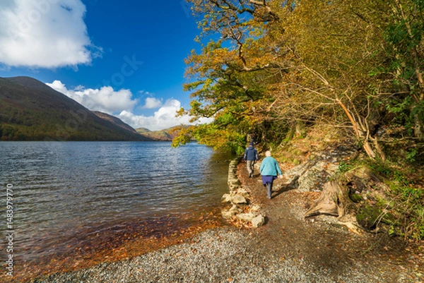 Fototapeta Buttermere lake in autumn season on. Lake District. Cumbria, England
