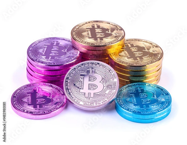 Obraz Cryptocurrency Stacks Shine Brightly