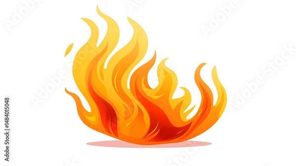 Obraz Colorful flame cartoon vector illustration on a white background for design projects