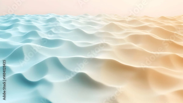 Fototapeta Aesthetic gradients meet gentle undulations creating a serene and dreamy landscape