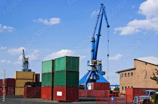 Obraz Cranes and Containers