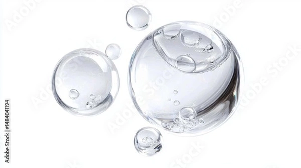 Obraz Concept of skincare cosmetics featuring collagen bubbles.