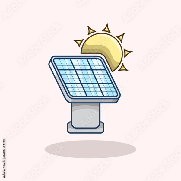 Obraz Solar Panel vector Illustration Perfect for eco friendly projects environmental campaigns energy conservation themes and future technology Editable and scalable for digital and print use
