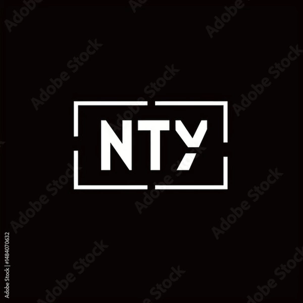 Fototapeta A minimalist design featuring bold, sans-serif text "nty" on a black background, conveying a professional and recognizable look.