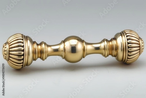 Fototapeta Elegant brass door handle  timeless design for interior and exterior durability and appeal