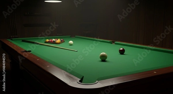 Fototapeta Shadowy Pool Room: A Moment of Quiet Intensity in 3D Render