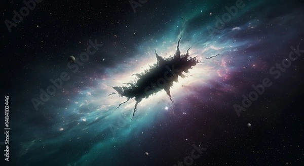 Obraz Cosmic Fracture: A 3D Render of Interstellar Decay