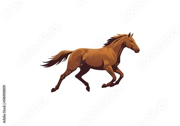 Fototapeta Chestnut Stallion in Motion: A Vector Illustration