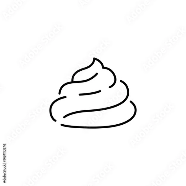 Fototapeta Shit icon. Simple outline style. Editable stroke. Poop, pile of poo, dung, trash, stink, bad concept. Thin line symbol. Vector illustration isolated.