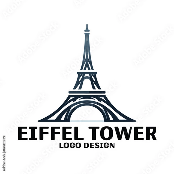 Fototapeta Eiffel Tower Vector Logo Design