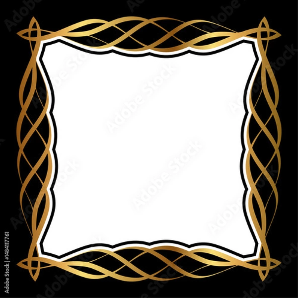 Fototapeta Art Deco or Art Nouveau Style Elegant Frame Design