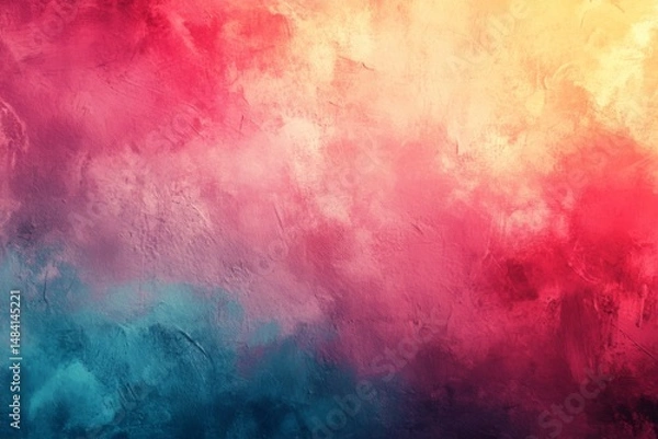 Fototapeta Colorful cloud of red and blue paint swirling underwater