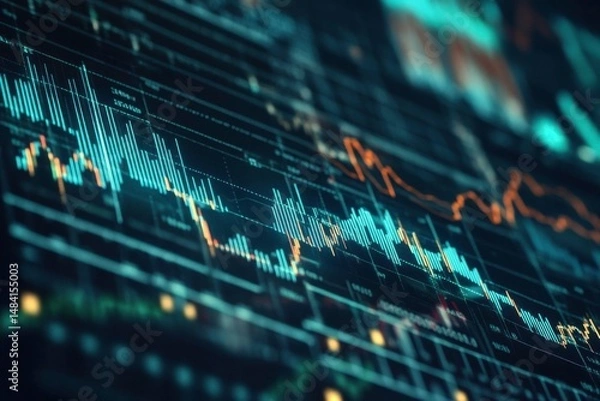 Obraz close up of stock market graph