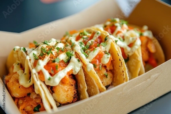 Obraz tacos in takeaway box
