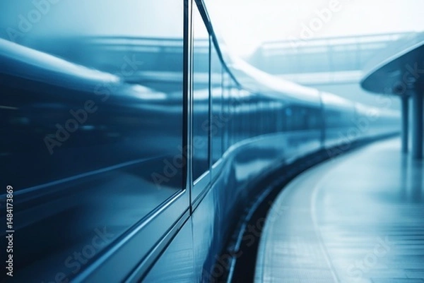 Fototapeta train view from outside window