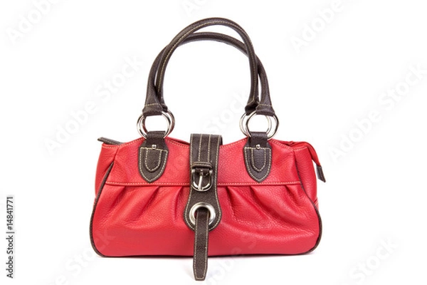 Obraz red leather bag front view