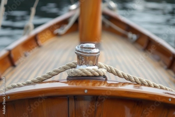 Obraz rope on deck of a sailboat