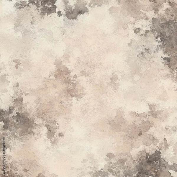 Fototapeta Abstract beige and brown watercolor wash texture.  Subtle color variations create a mottled effect
