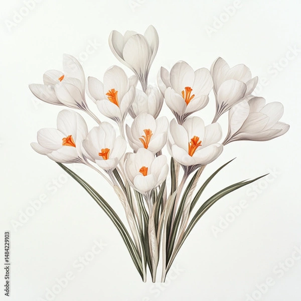 Obraz Purple and Yellow Crocuses Isolated