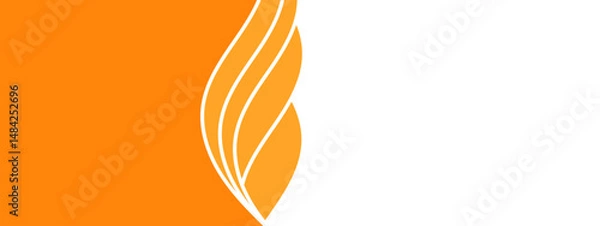 Obraz orange and white business wave banner background